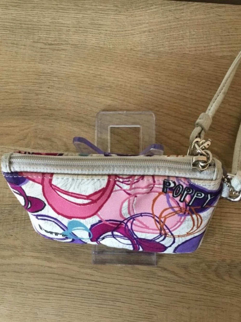 Coach Poppy Wristlet Graffiti Canvas Design, Multicolored w/ Hang Tag - EUC - Picture 3 of 5